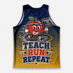 Teacher Running Tank Top Retro School Spirit Varsity Style Tech Running Singlet