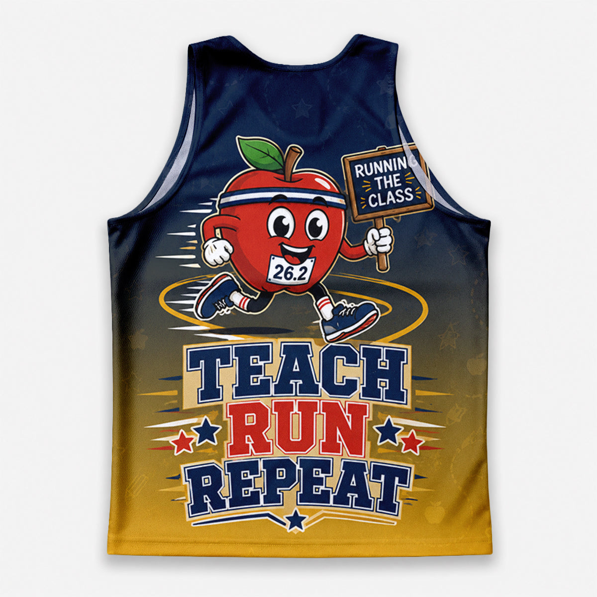 Teacher Running Tank Top Retro School Spirit Varsity Style Tech Running Singlet