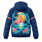 Custom Name Florida Flamingo Runner Florida Running Windbreaker Jacket