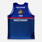 Patriotic Tech Running Tank Top - Wisconsin State Pride Running Singlet