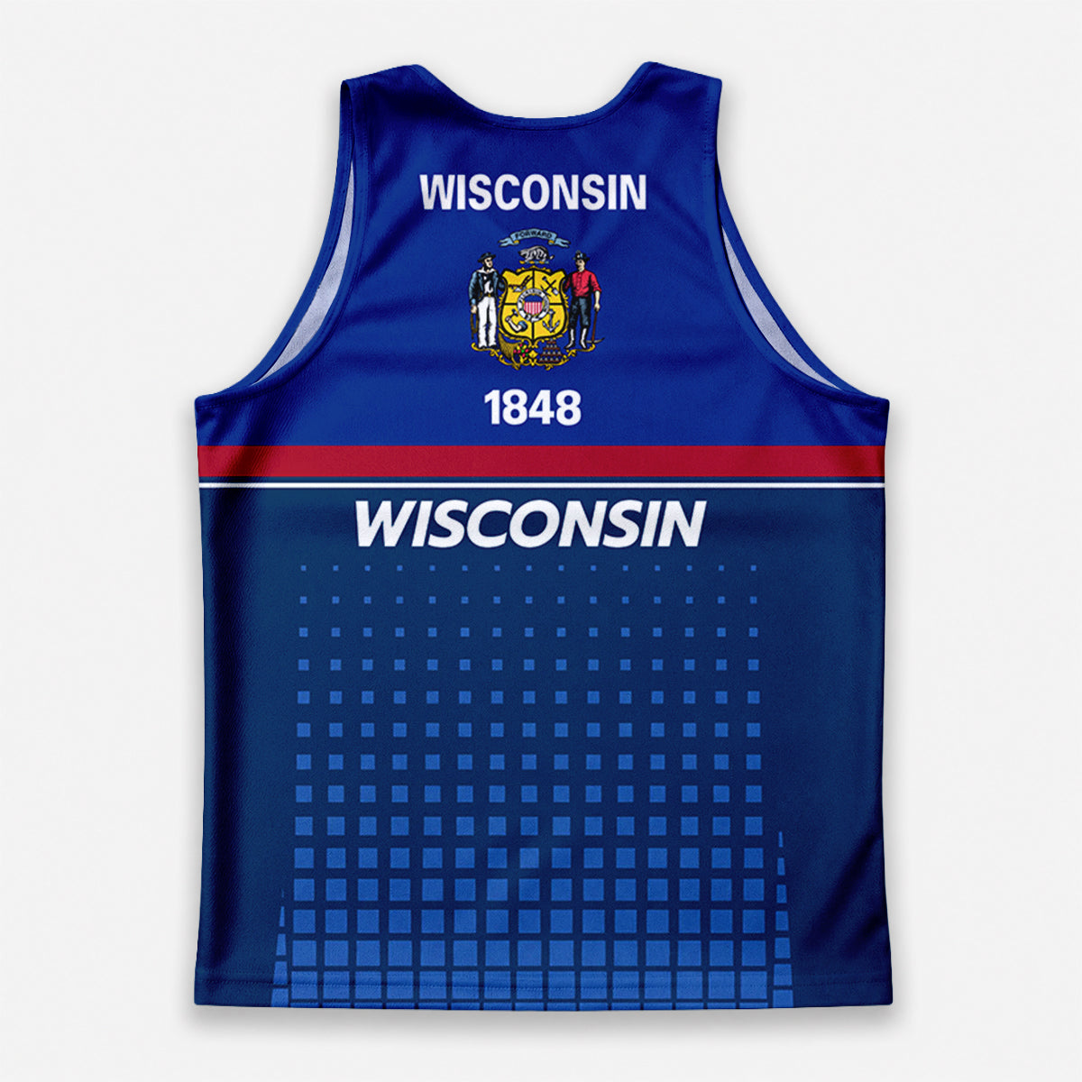 Patriotic Tech Running Tank Top - Wisconsin State Pride Running Singlet