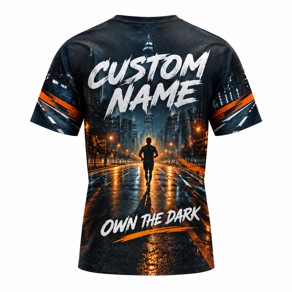 Custom Name Run for the Night 5K Halloween Tech Running T-Shirt