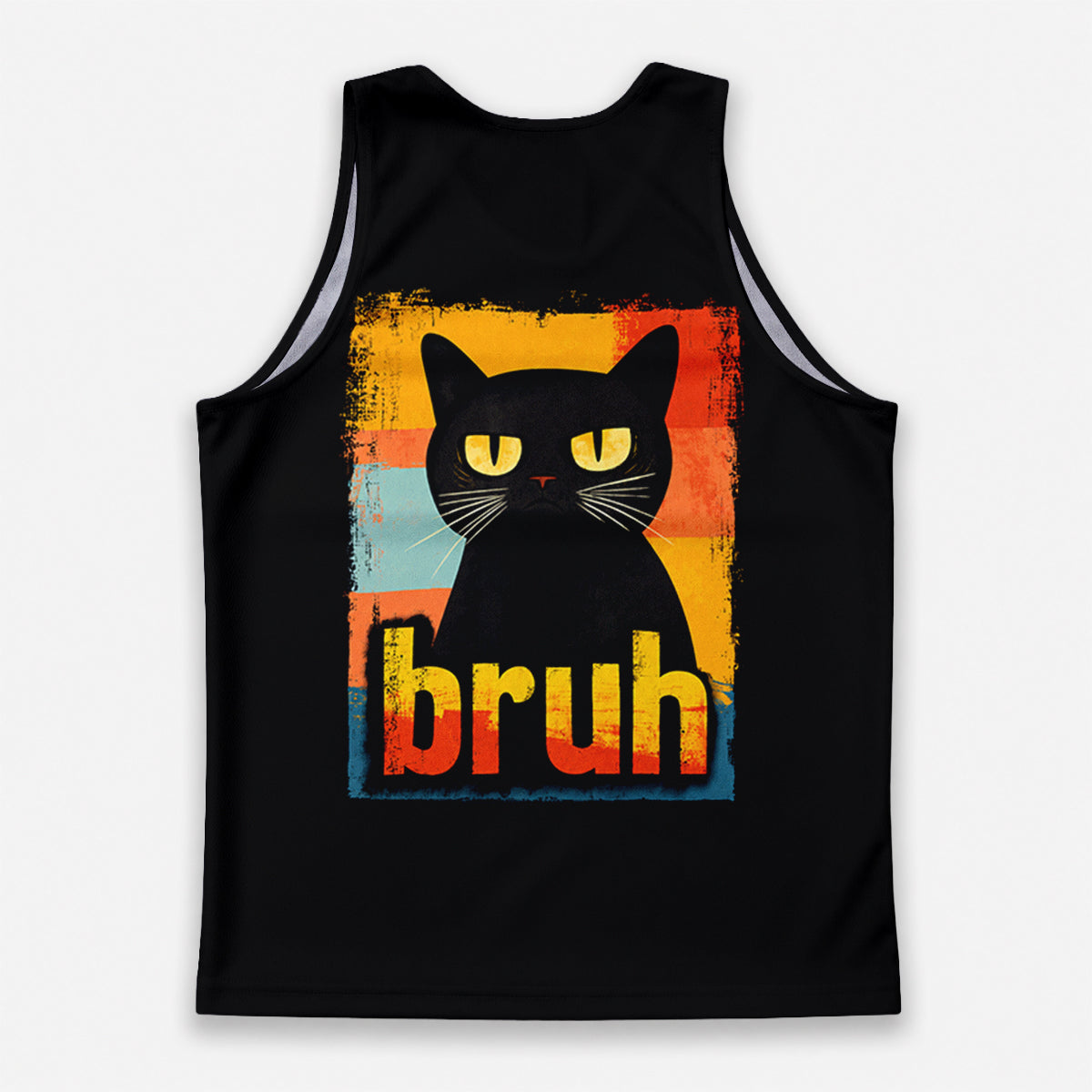 Cat Running Tank Top Funny Cat Bruh Running Singlet for Men and Women