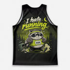 Funny Running Tank Top I Hate Running Racoon Tech Singlet