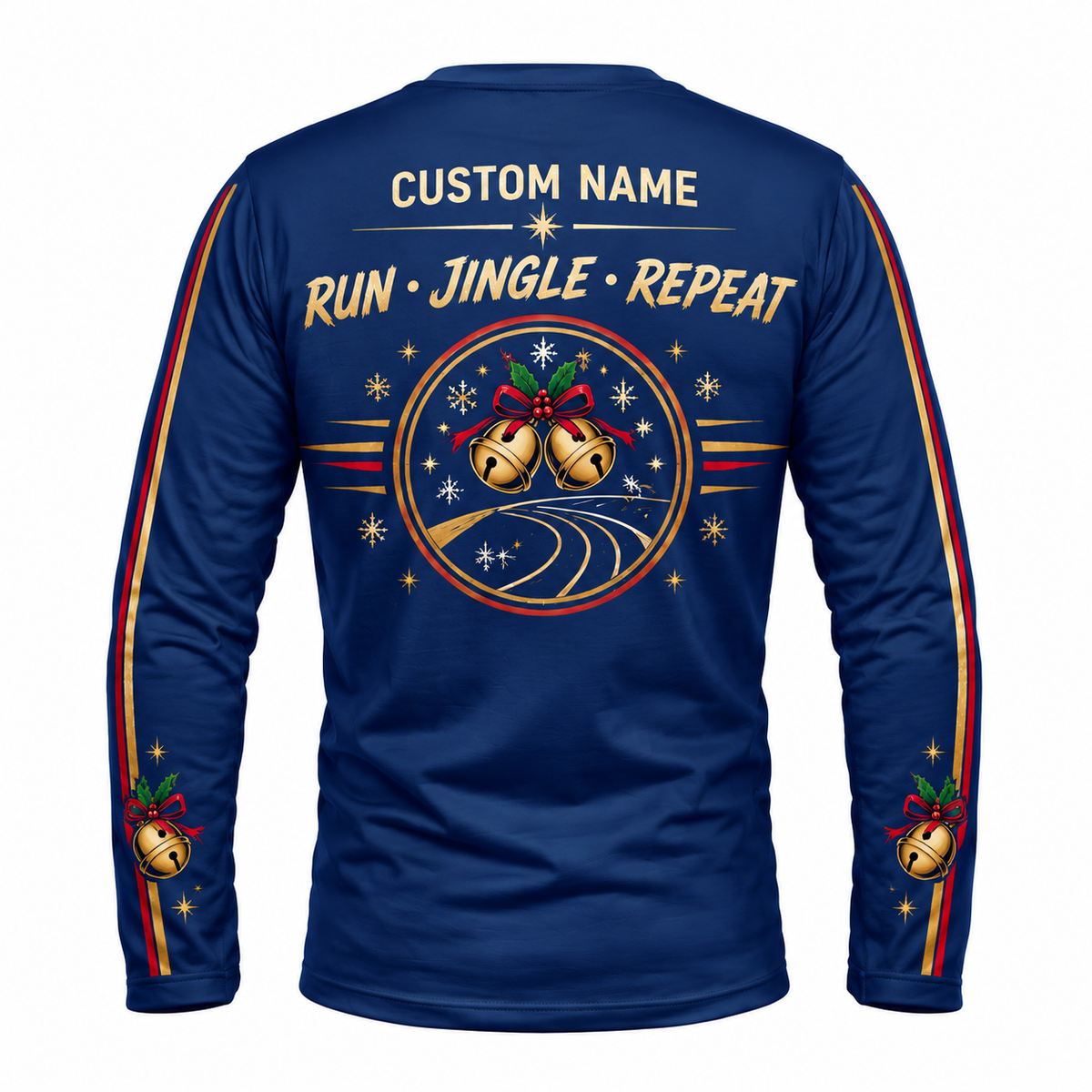 Custom Name Jingle All the Miles Running Long Sleeve Shirt