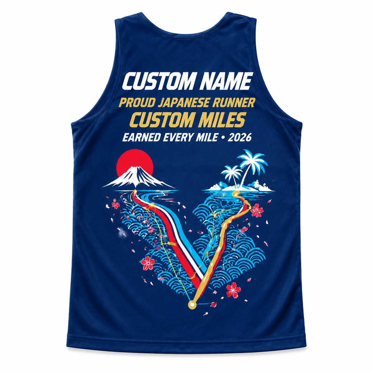 Custom Name Miles Nippon Aloha Victory Running Tank Top