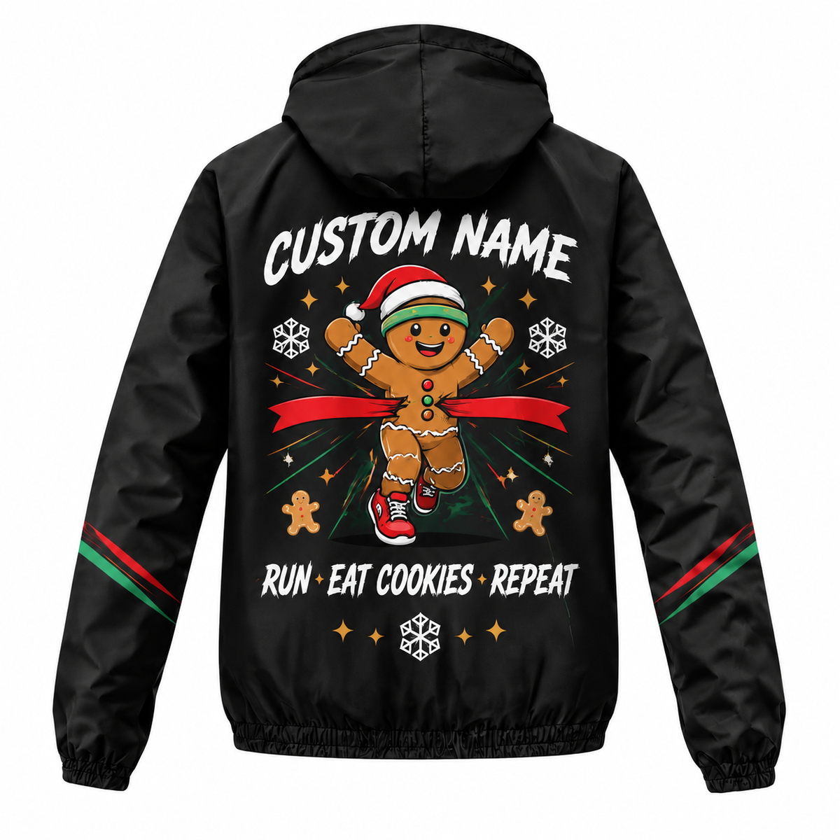 Custom Name Merry Fitmas Runner Running Windbreaker Jacket
