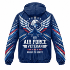 Custom Name Air Force Wings Veteran Running Windbreaker Jacket