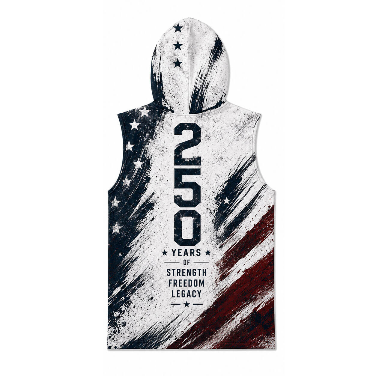 USA 250 Strength Freedom Legacy Men's Workout Hooded Tank Top
