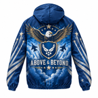 Custom Name Air Force Eagle Sky Shield Running Windbreaker Jacket