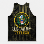 Veteran Running Tank Top - US Army Veteran V8 Tech Singlet