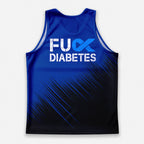 Diabetes Fighter Running Tank Top Blue Ribbon Diabetes Awareness Running Singlet for Men and Women