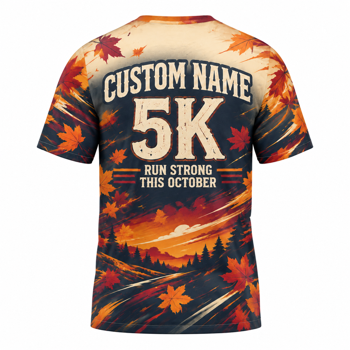 Custom Name October 5K Runner Halloween Tech Running T-Shirt
