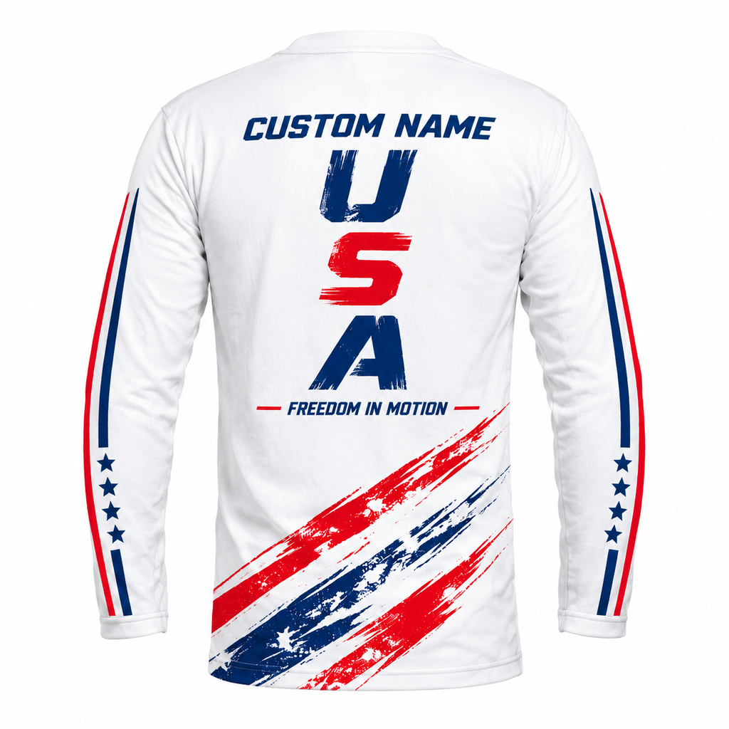Custom Name Freedom Stride Running Long Sleeve Shirt