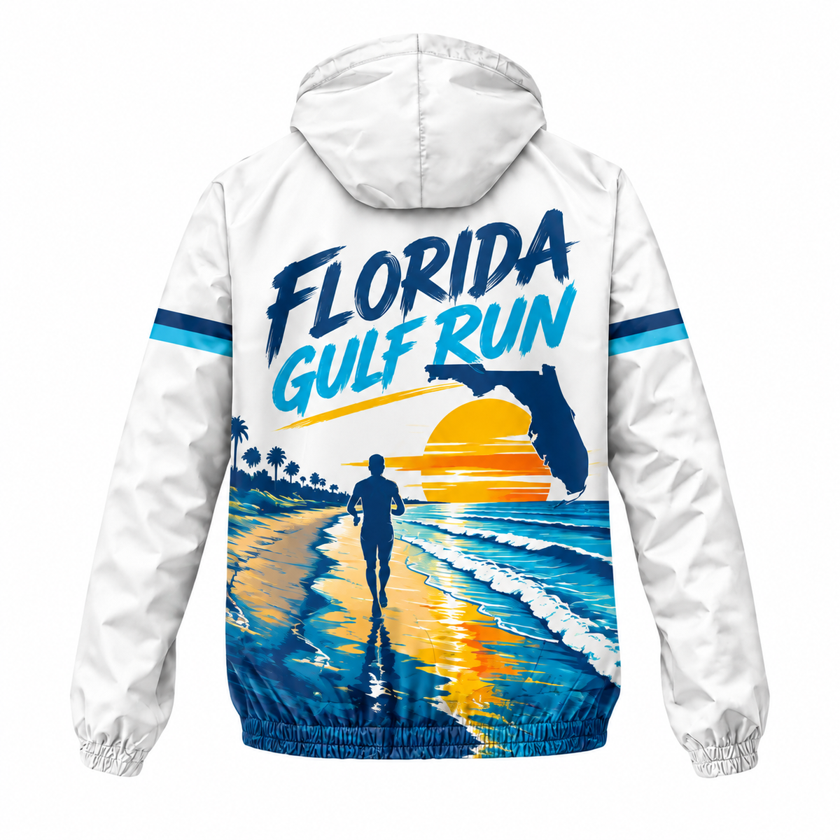 Custom Name Florida Gulf Run Florida Running Windbreaker Jacket
