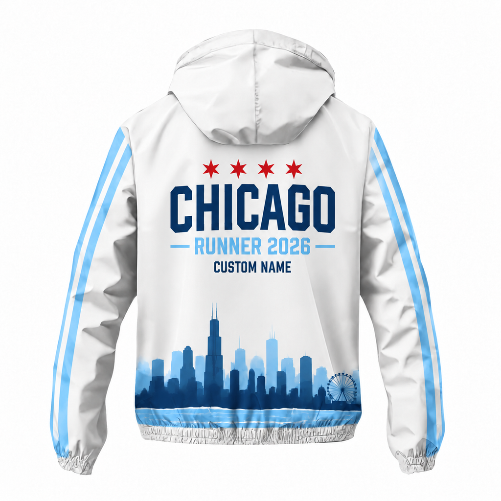Custom Name Chicago Four Star Runner Running Windbreaker Jacket