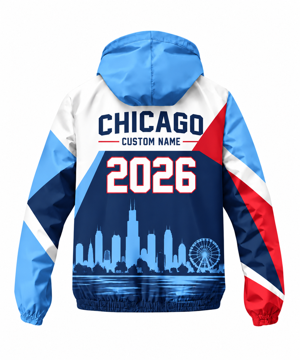 Custom Name Chicago Speed Blocks Running Windbreaker Jacket