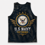 Veteran Running Tank Top - US Navy Veteran V4 Tech Singlet