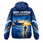 Custom Name Navy Carrier Runner Running Windbreaker Jacket