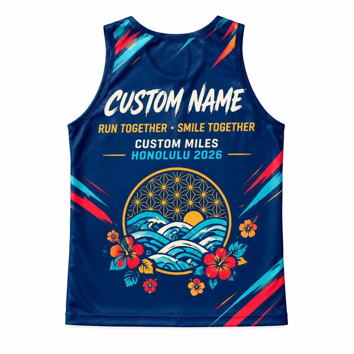 Custom Name Miles Japanese Matsuri Aloha Running Tank Top
