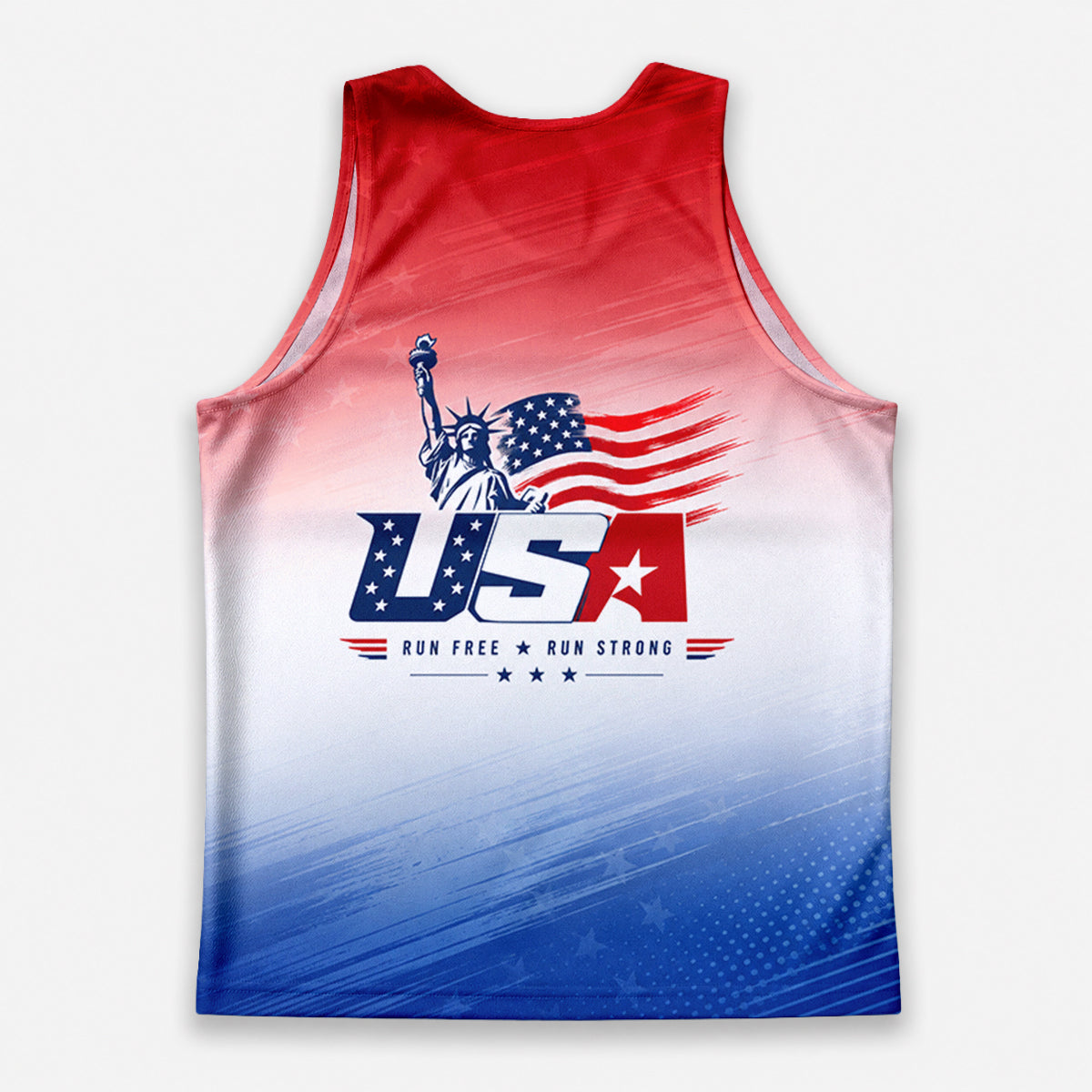 Patriotic Tech Running Tank Top - American Flag Running Singlet