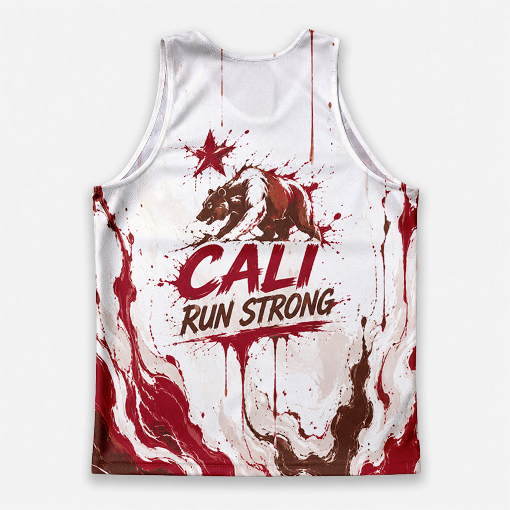 Melted Flag Flow California State Running Tank Top