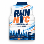 Custom Name Empire State Finish Line Sleeveless Running Puffer Jacket