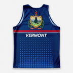 Patriotic Tech Running Tank Top - Vermont State Pride Running Singlet