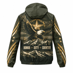 Custom Name Army Honor Duty Country Running Windbreaker Jacket