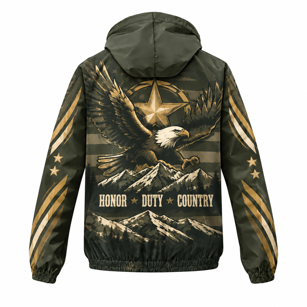 Custom Name Army Honor Duty Country Running Windbreaker Jacket