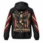 Custom Name Marine Veteran Always Forward Running Windbreaker Jacket
