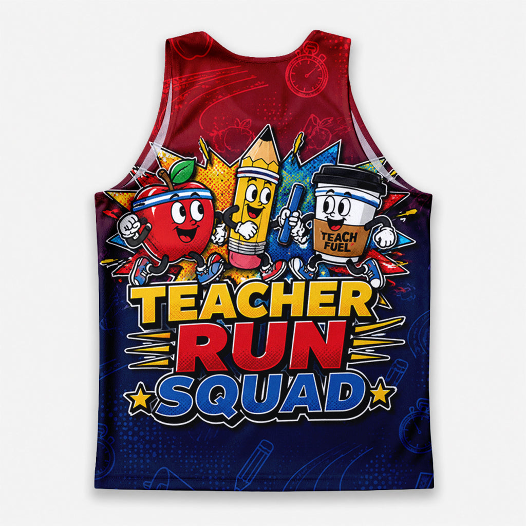 Teacher Running Tank Top Teacher Racing Squad Tech Running Singlet