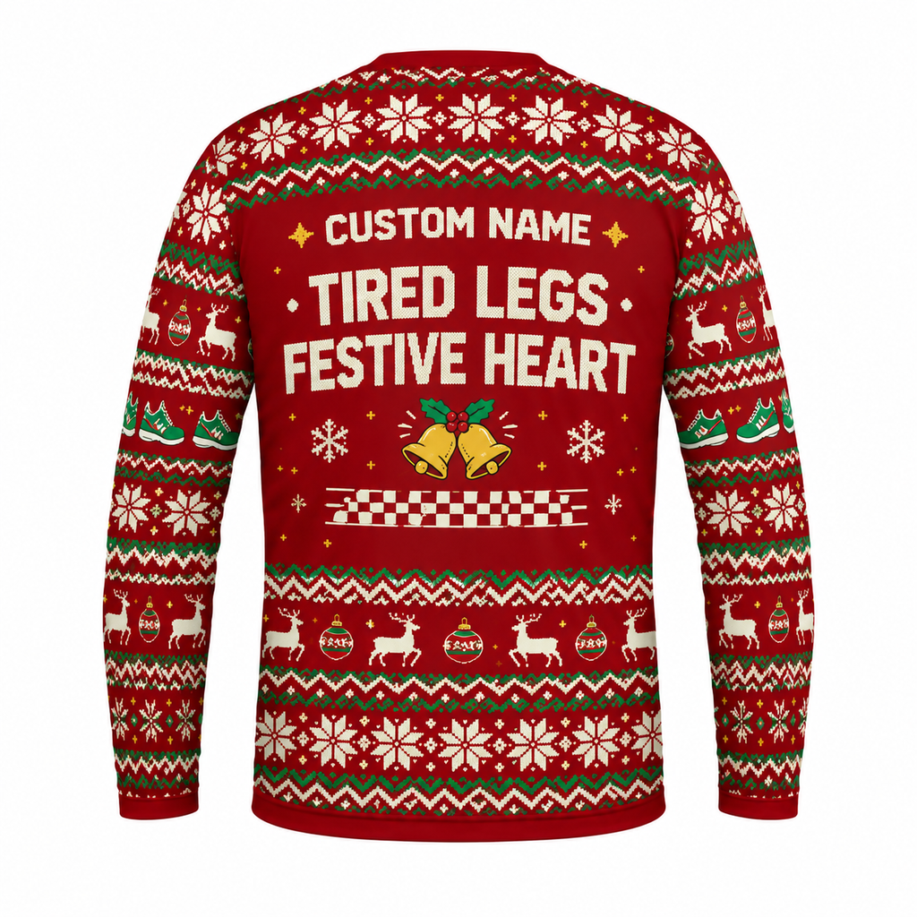 Custom Name Fa La La La Legs Running Long Sleeve Shirt