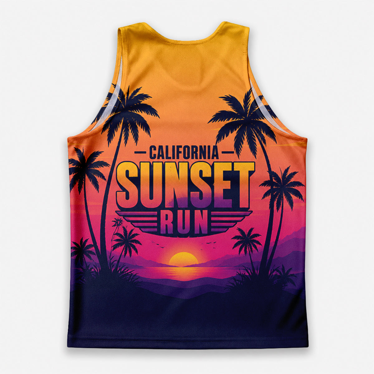 Cali Sunset Palms California State Running Tank Top