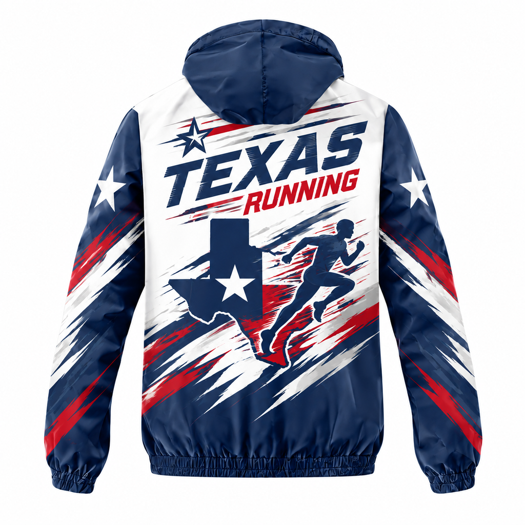 Custom Name Big State Fast Miles Running Windbreaker Jacket