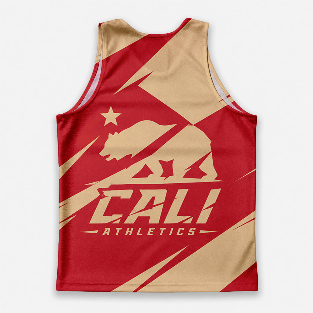 Abstract Color Block Flag California State Running Tank Top