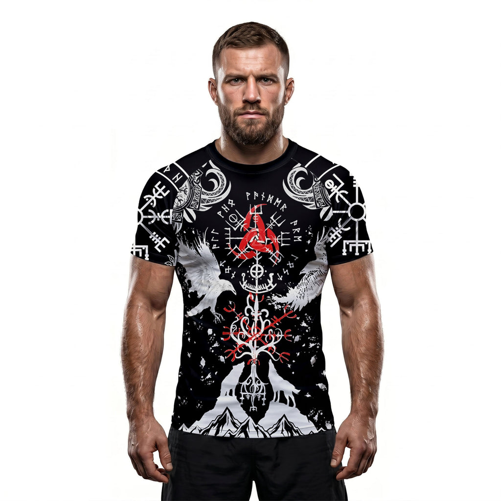 Shadows of Valhalla The Raven & Wolf BJJ Rash Guard