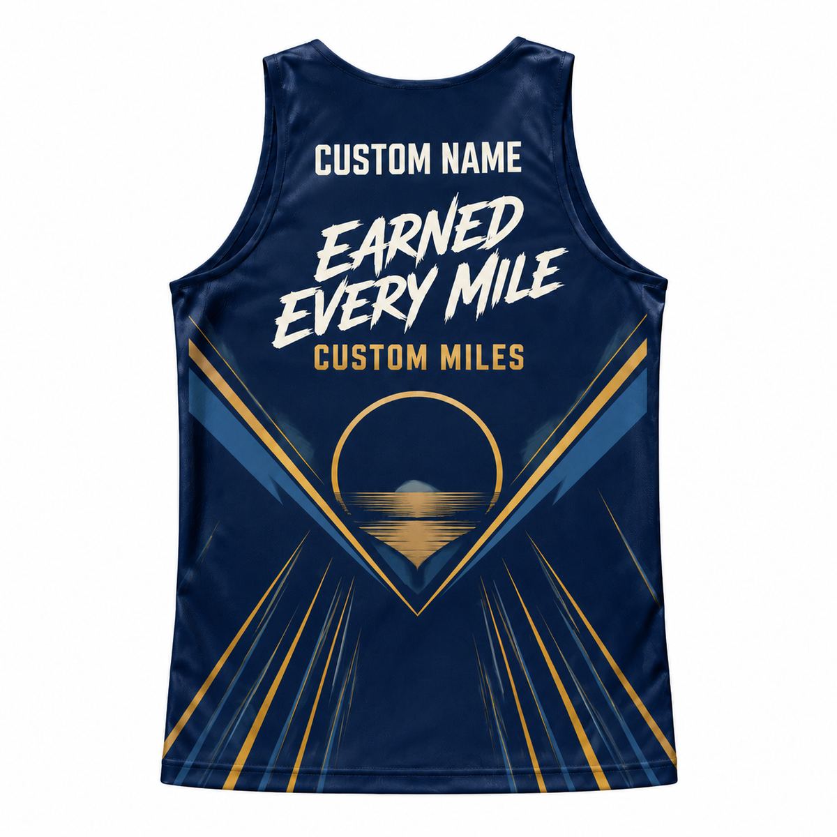 Custom Name Miles Honolulu Gold Finisher Running Tank Top