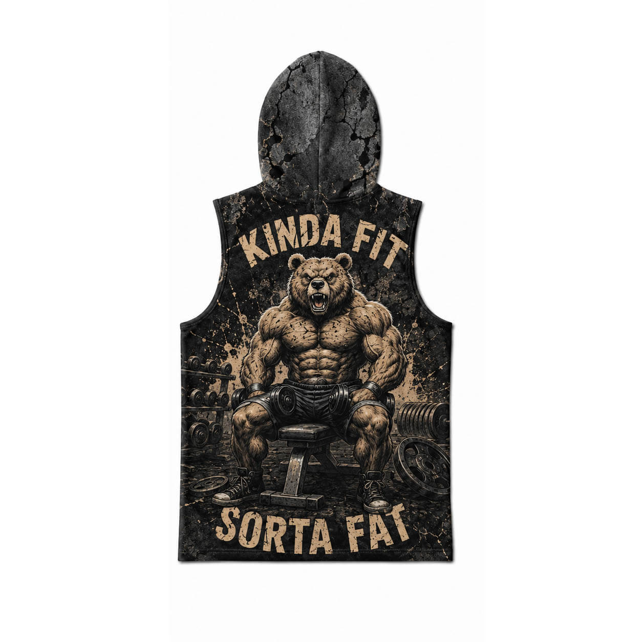Kinda Fit Softa Fat Men's Workout Hooded Tank Top