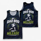 Funny Dad Running Tank Top My Dad Bod Has Mileage Tech Singlet