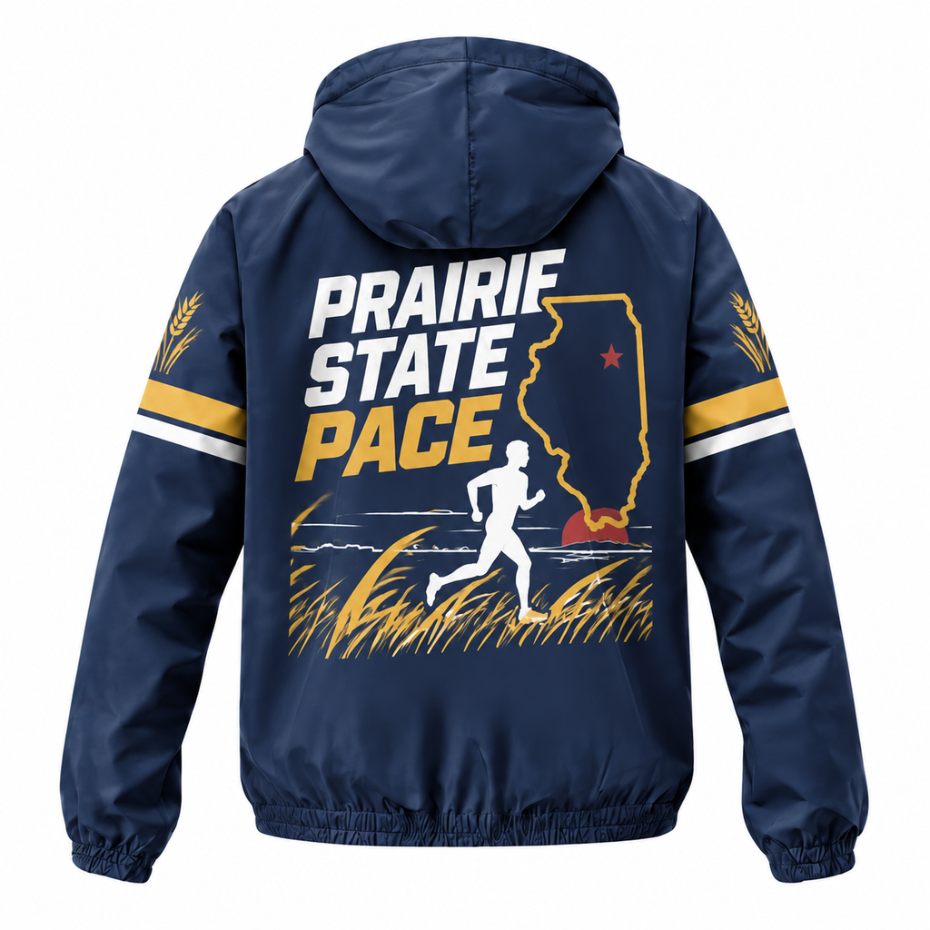 Custom Name Prairie State Pace Illinois Running Windbreaker Jacket