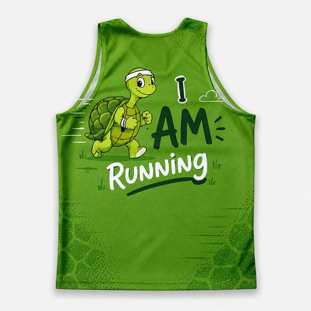 Funny Running Tank Top _ Turtle Runner 2 Tech Running Singlet