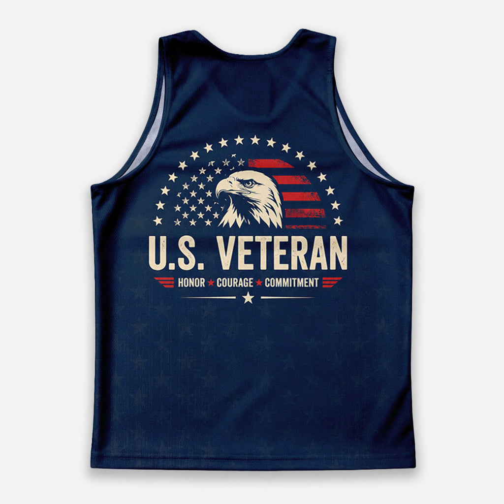 Veteran Tech Running Tank Top - Patriotic Eagle Running Singlet