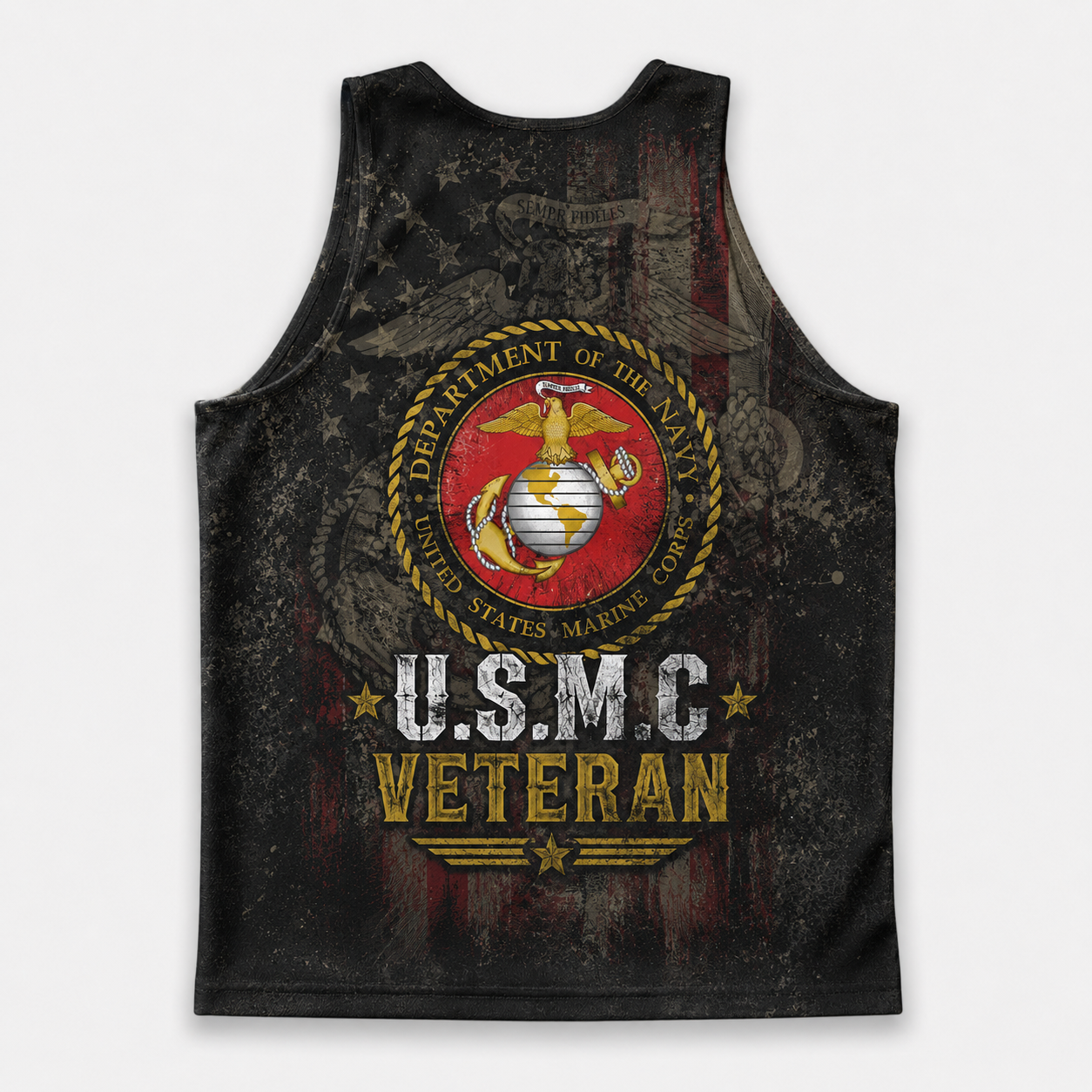 Veteran Running Tank Top - US Marine Corps Veteran V4 Tech Singlet