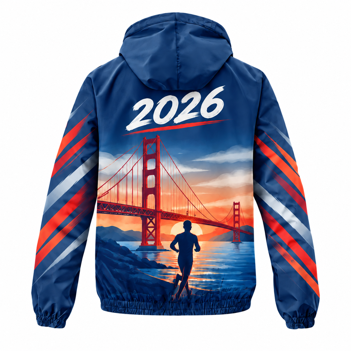 Custom Name California Bridge & Bay Runner Running Windbreaker Jacket
