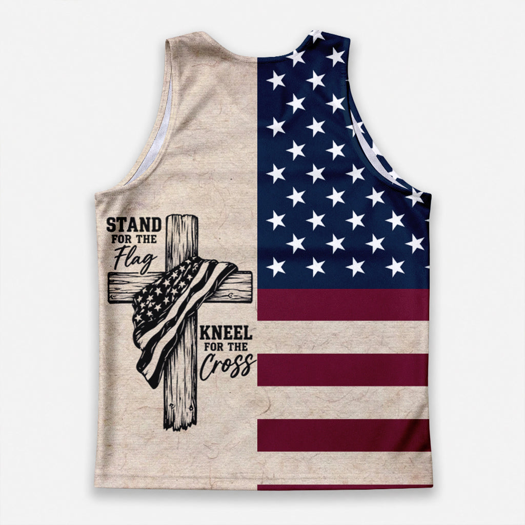Customized Name & Years Served Amercan Flag Veteran Running Tank Top