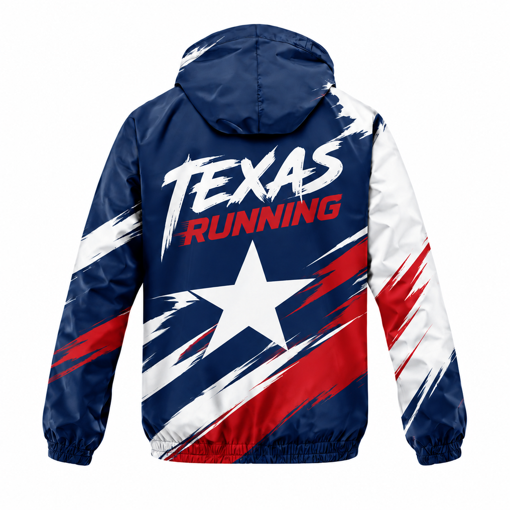 Custom Name Texas Flag Stride Running Windbreaker Jacket
