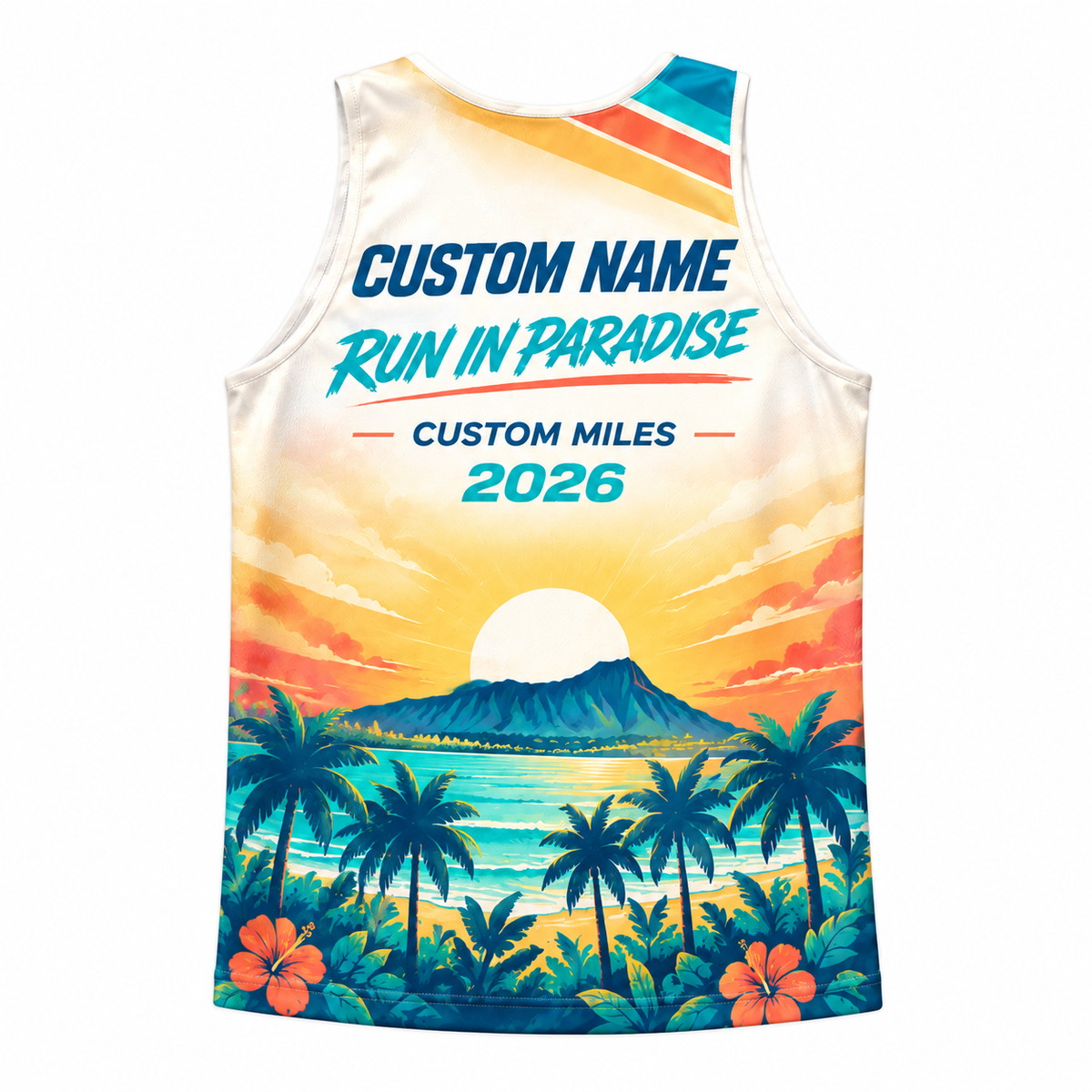 Custom Name Miles Aloha Paradise Running Tank Top