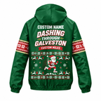 Custom Name Sleigh the Season Santa Hustle Galveston Running Windbreaker Jacket
