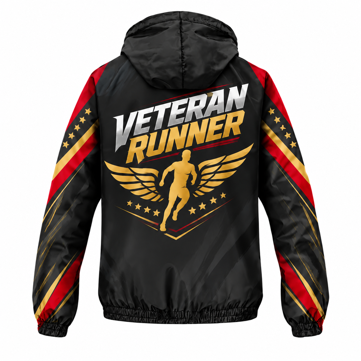 Custom Name Marine Red Gold Runner Running Windbreaker Jacket